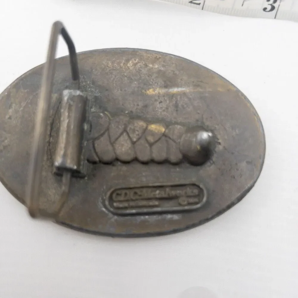 Vintage 1974 Western Belt Buckle $20 Gold Eagle‎